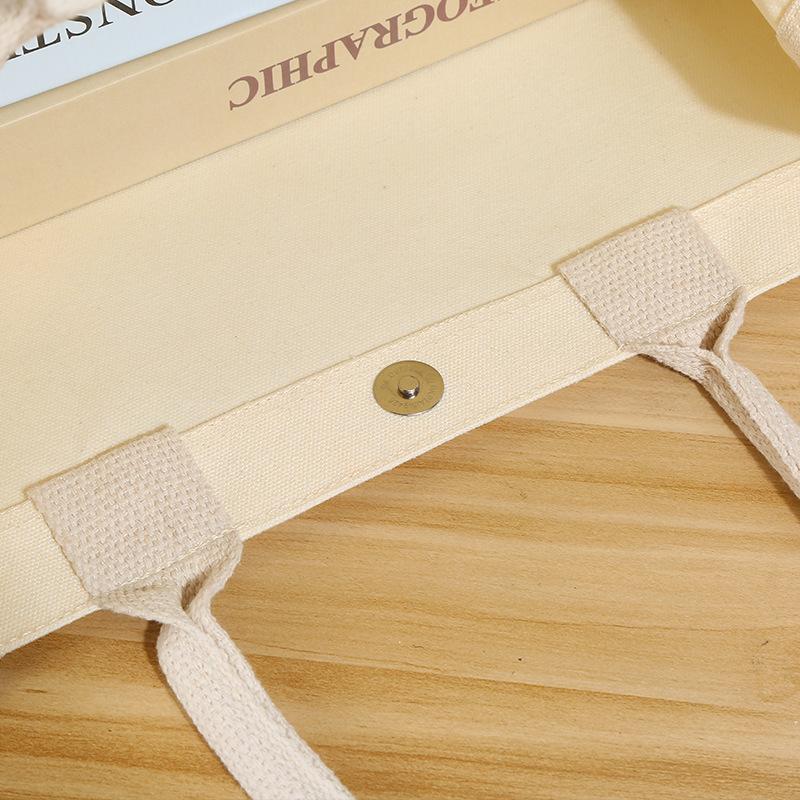 Muji Custom Logo Canvas Tote Bag - High Quality 3D Film Coated Cotton Bag