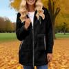 Women's Solid Color Fashionable And Winter Zipper Pocket Lamb Wool Jacket