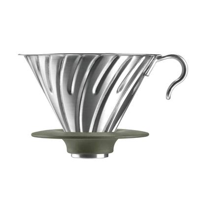 HARIO V60 טפטפת מתכתית ל-1 עד 4 כוסות כסף מיוצר ביפן O-VDM-02-HSV