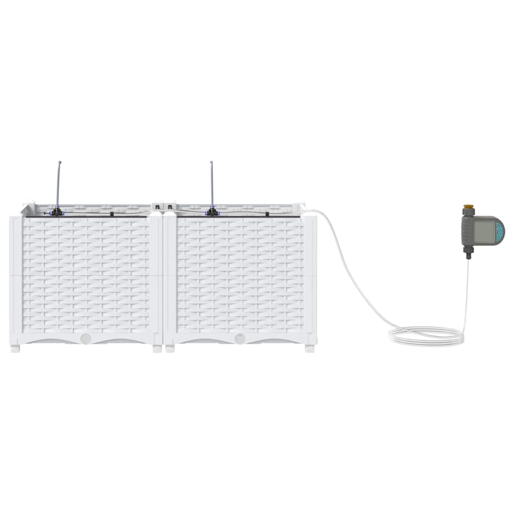 Garden Planter 2 pcs White 80 x 40 x 37.5 cm Plastic