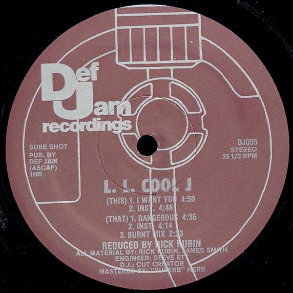 

12inch Record LL COOL J I Want You Dangerous DJ005 Def Jam Recordi 1985 US Rap HipHopRB Used