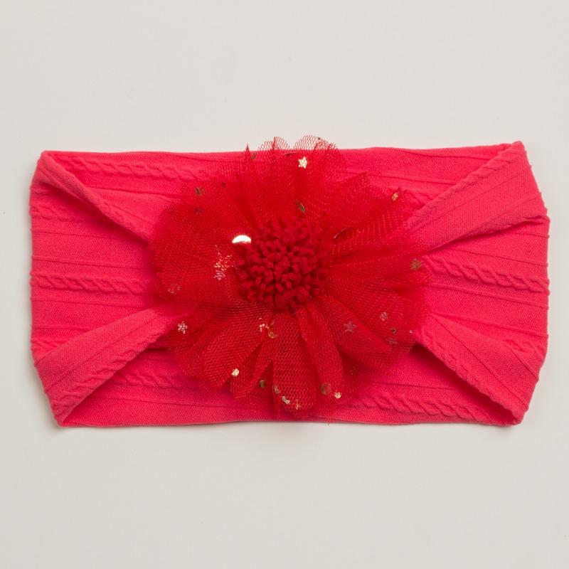 Summer New Girls' Hair Accessories, Baby Candy Color Flower Seamless Wide Headscarf, Baby Nylon Headband