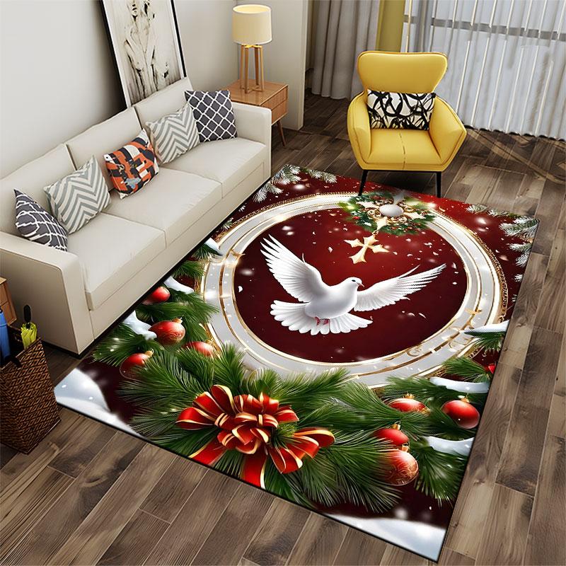 White Dove Christmas Carpet suitable as a non-slip mat for the living room or bedroom sofa