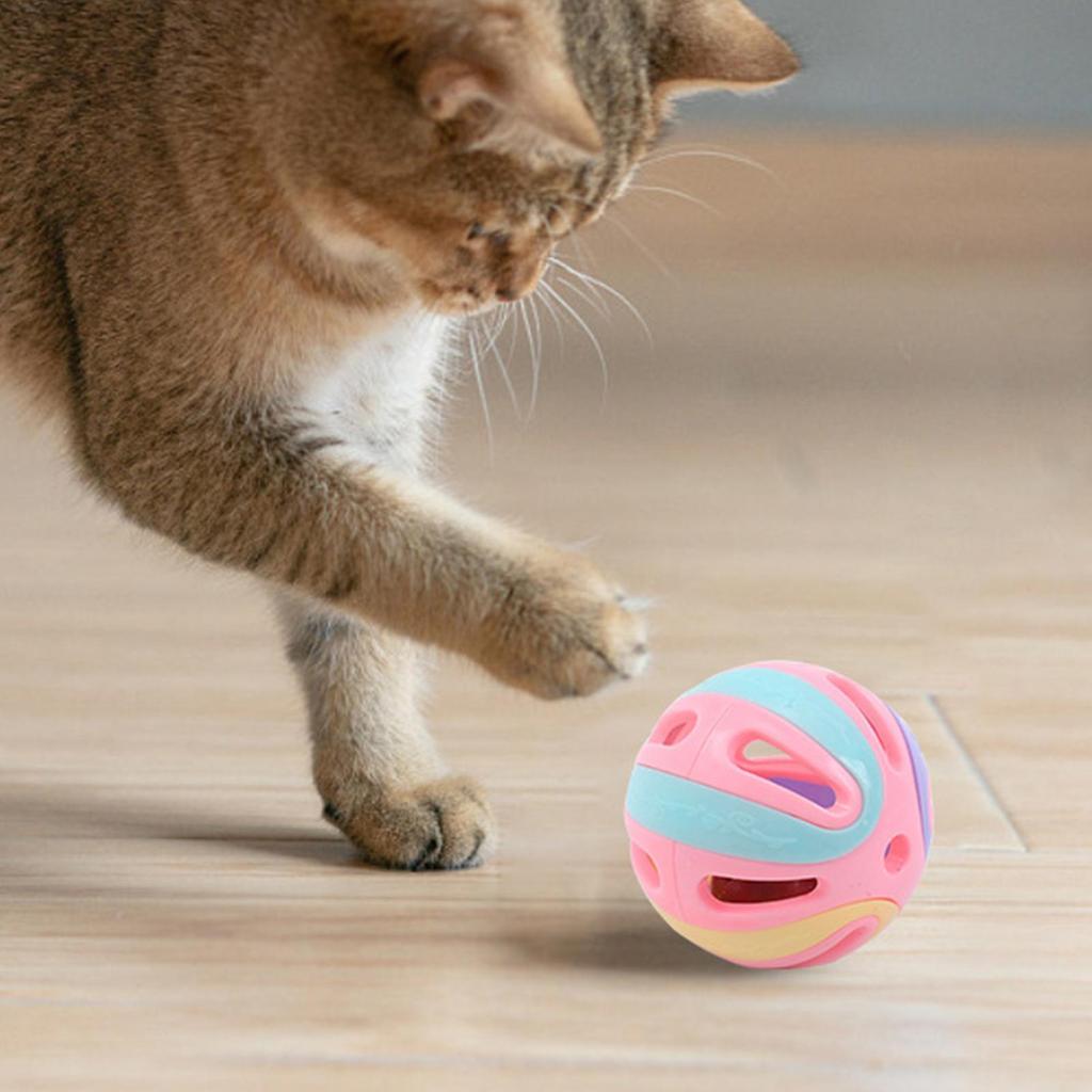 4.8cm Cat Toy Ball with Bell, Interactive Cat Playing Bell Toy, Portable Hollow Cat Jingle Ball toy, pet cats playing supplies