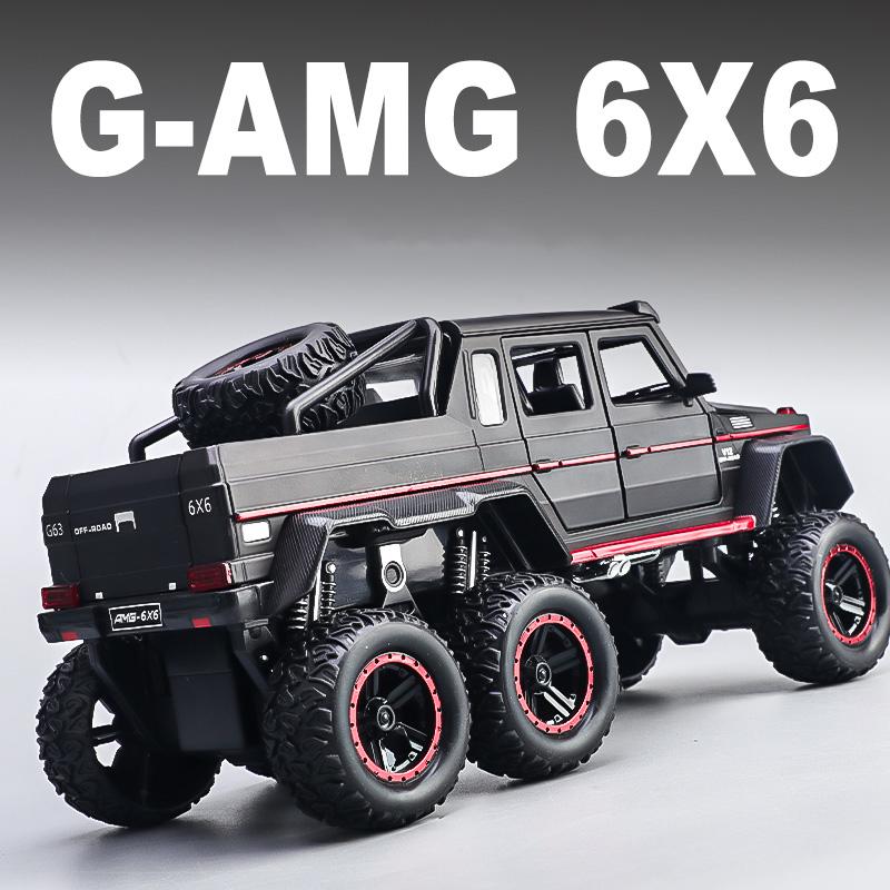 1/22 Boxed Large Benz G63 6X6 Car Model, Metal Die-cast Off-road Vehicle Collection Ornaments Sound and Light Children's Toy Car Gift