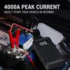 Jump Starter 4000A, Portable Car Battery Charger for 8-9L Engines, with LED Flashlight & USB Quick Charge