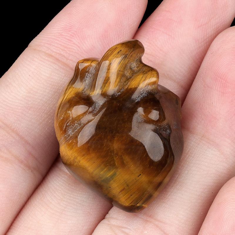 1pc Mini Heart Model Statue Natural Stone Amethyst Opal Tiger Eye Love Christmas Decor