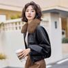 Fleece Thickened Removable Women's Fur Collar Short New Leather Jacket Autumn and Winter Loose and Thin Jacket