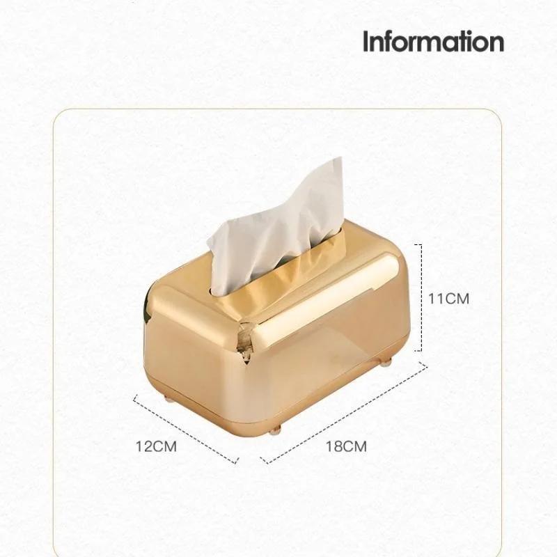 Light Luxury Electroplated Tissue Box Home Living Room Desktop Creative Tissue Storage European Retro Baby Wipes Paper Box