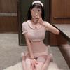 Womens Sexy Lingerie Erotic Nurse Cosplay Costumes Lace See-Through Package Hip Open Sling Nurse Skirt Bar Nightclub Uniform Set