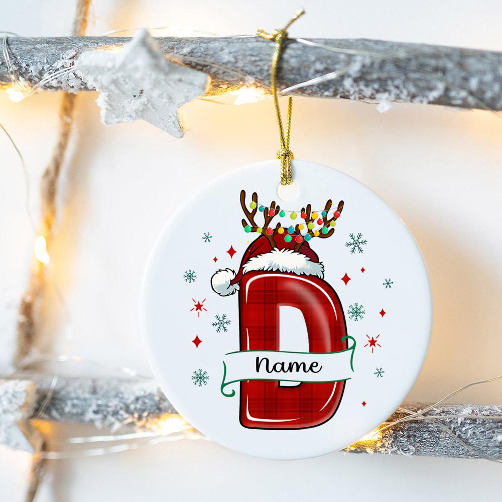 Custom Name Christmas Family Party Ceramic Ornament Personalized Christmas Ornament Xmas Gift Drop Ornaments Decor