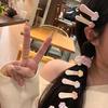 Girl Hairpin Plaid Pattern Cat Paw Shape Hair Clips Stable Clamping Force