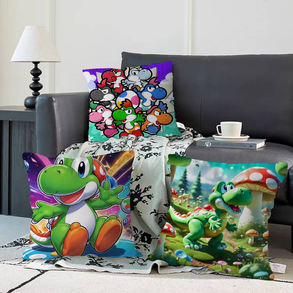 Yoshi Dinosaur Personalized Picture Text Home Decorative Pillows Household Gifts 45x45cm