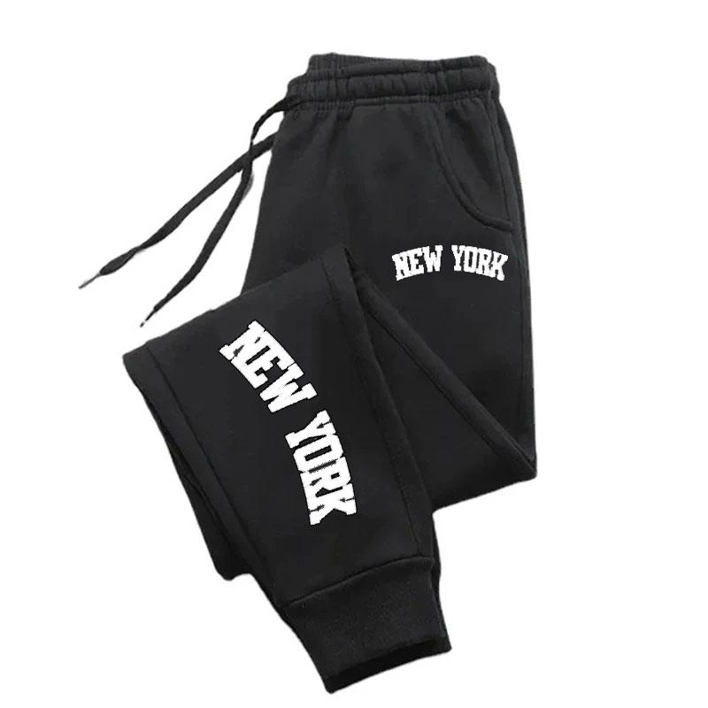 New York Print Sports Pants for Men Casual Long Pants Sweatpants 2025 Outdoors Jogging Fashion the Four Seasons Daily Versatile Men's Clothing