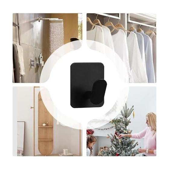 Adhesive Hook | Made of Rust-proof Stainless Steel with Anti-slip Treatment, It Has a Heavy-duty Design and Is Sturdy and Durable. Adhesive Towel