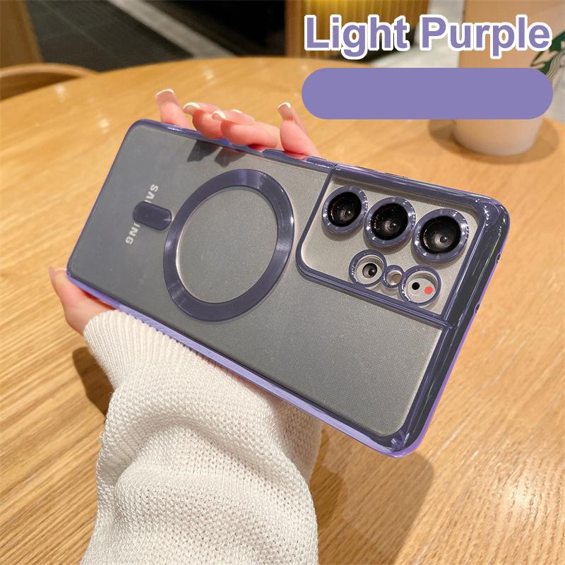 

Оригинальный беспроводной магнитный чехол с покрытием для чехла Magsafe Samsung Galaxy S21 Fe S22 Plus S23 S24 Ultra Glass Full Camera Protection For S21