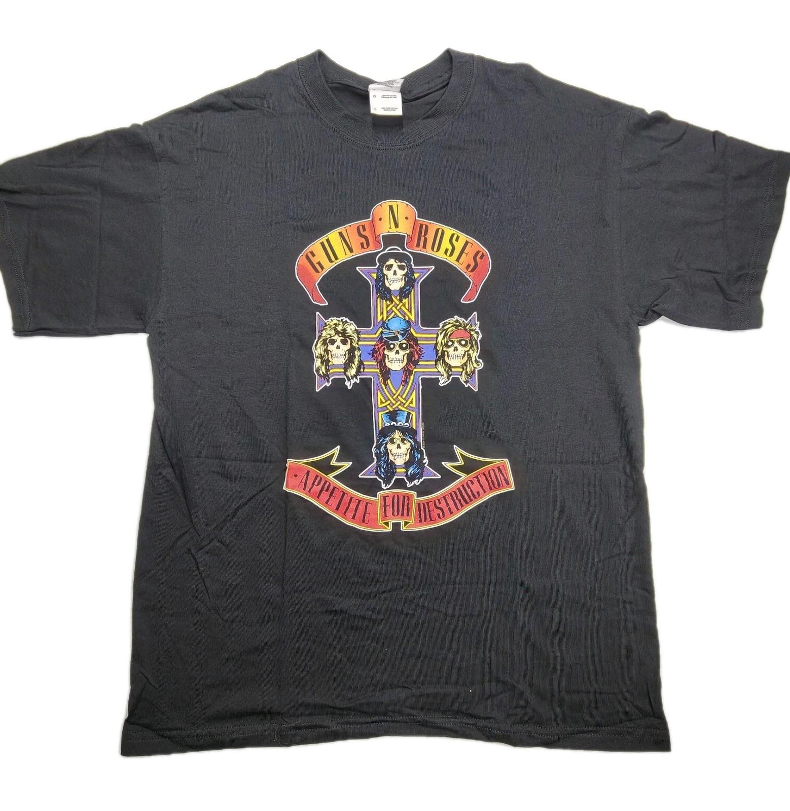Guns N Roses Rock Band T-Shirt Large Black Appetite For Destruction USA New XXL