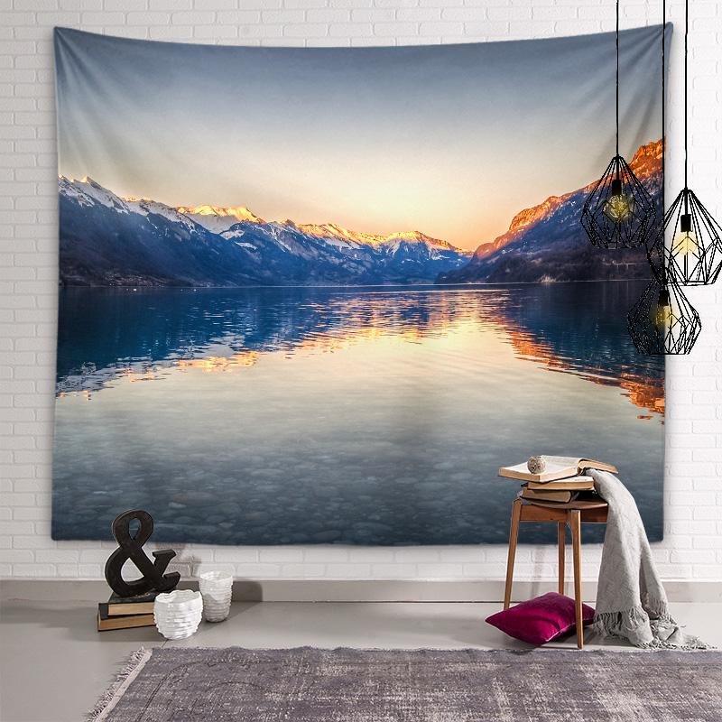 

Гобелен природной красоты озеро лодка фон настенное искусство гобелен эстетическое украшение комнаты в общежитии украшение дома для спальни 100X75CM