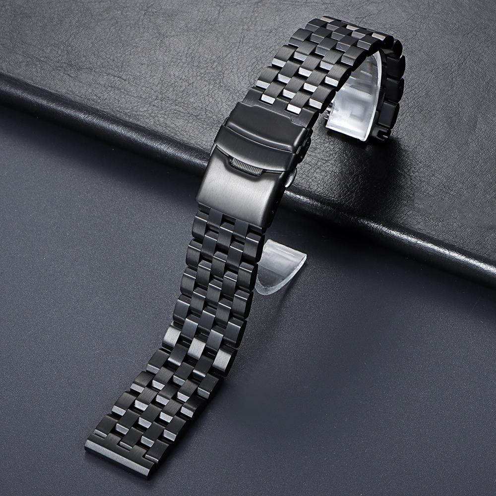 For Seiko Bracelet Full Solid Stainless Steel Strap 18mm 20mm 22mm 24mm Watch Band Flat End Men Wristband with Tool Accessories