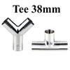 19 25 32 38 45 51 57 63 76 Mm SUS 304 Stainless Steel  Hose Barb Tail Y T Shape 3 Ways Sanitary Pipe Fitting Connector