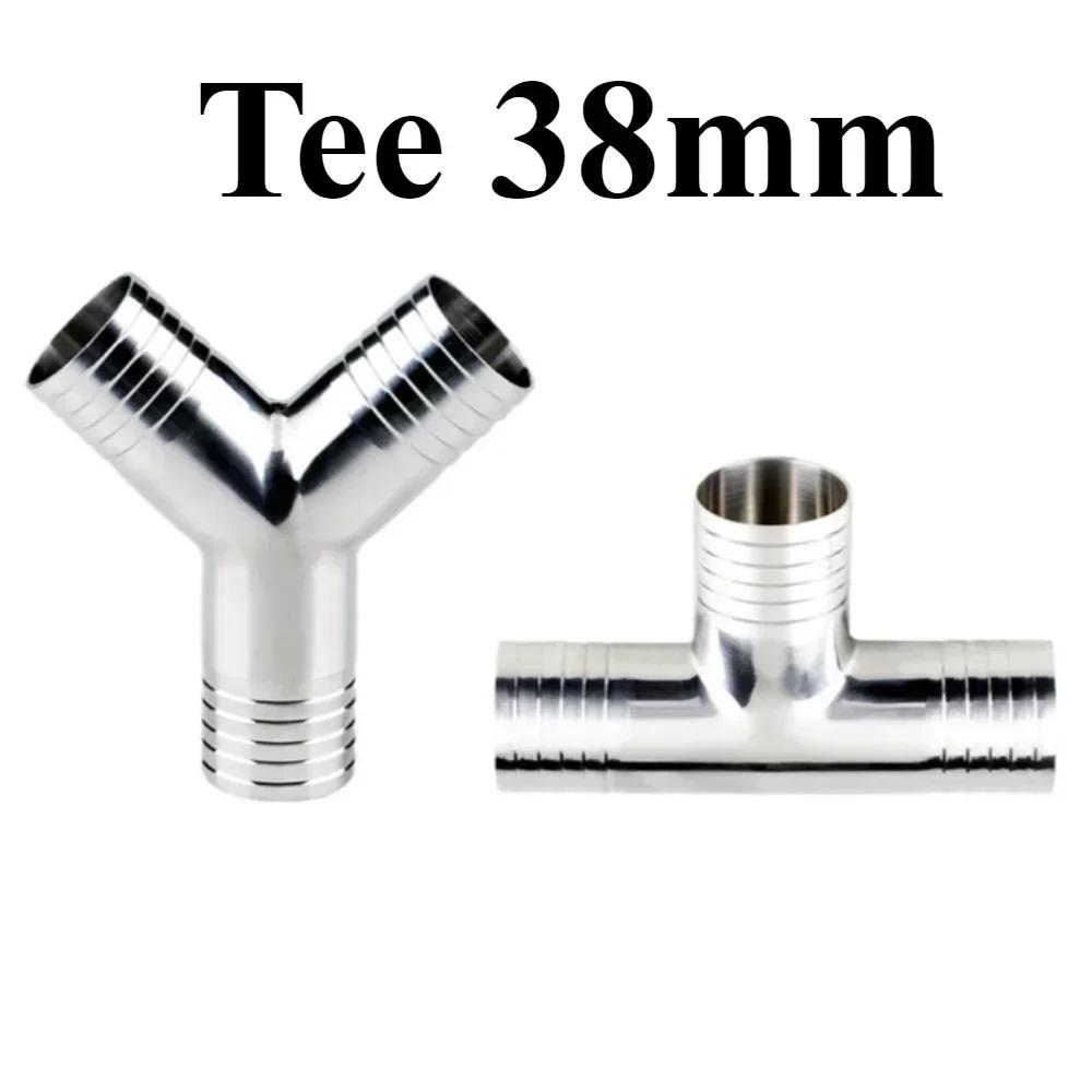 19 25 32 38 45 51 57 63 76 Mm SUS 304 Stainless Steel  Hose Barb Tail Y T Shape 3 Ways Sanitary Pipe Fitting Connector
