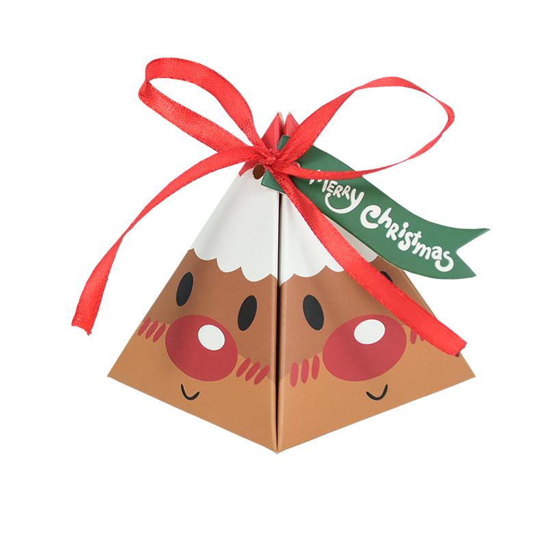

50 шт. Різдвяна коробка для цукерок, подарункова, з біркою, стрічками, для печива, снеків, шоколаду, пакувальна коробка, пакети, Різдво, Новий рік, вечірка, Навідад, Ноель ELK-50pcs