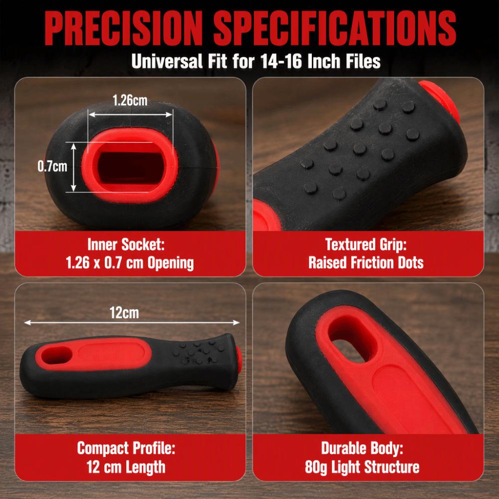 Plastic Steel Rasp Handle Black+Red Double Color File Handle Ergonomic File Handle  Metal Working