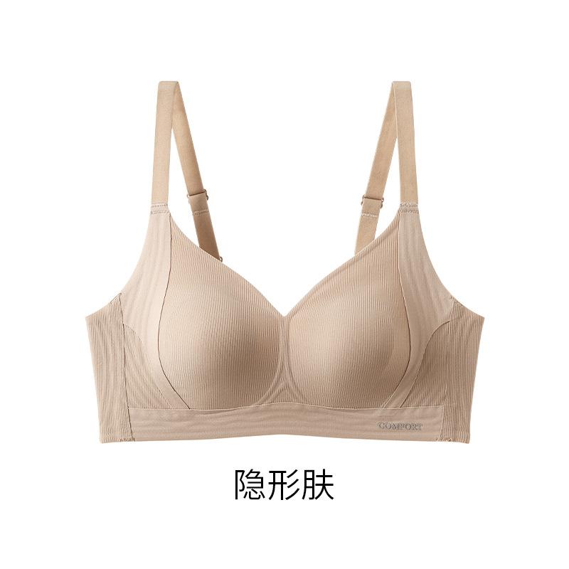 Traceless foundation, large breasts and small underwear for women's summer ultra-thin models, pull-up anti-sagging collection, non-marking bra cover