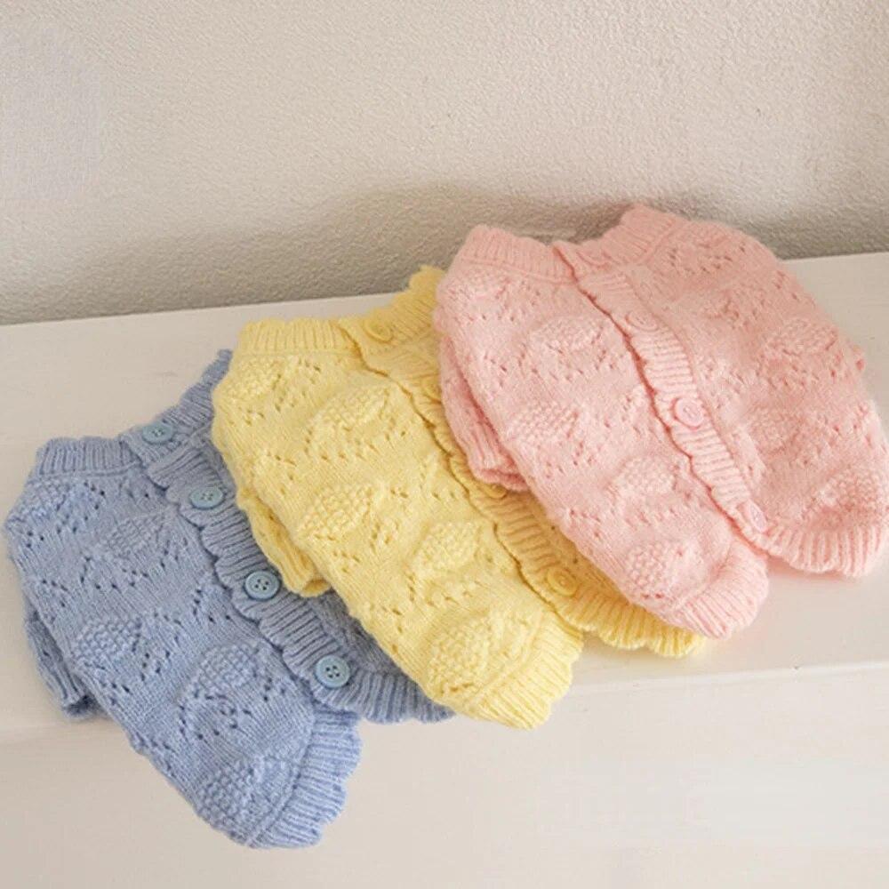 

Осенне-зимний вязаный кардиган для домашних животных, мягкий милый свитер из арктического флиса, кардиган, одежда для домашних животных, одежда для кошек и собак, пальто с плюшевым мишкой