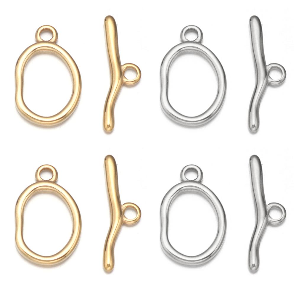 1 Set Stainless Steel Wave ShapedToggle ClasToggle Clasps Buckle Connectors For Bracelet Necklace DIY Jewelry Making Accessories