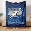 Name Custom Tampa Bay Lightning Print Flannel Blanket High Quality Warm Comfortable Cover for All Seasons Perfect for Gifts Home Decor