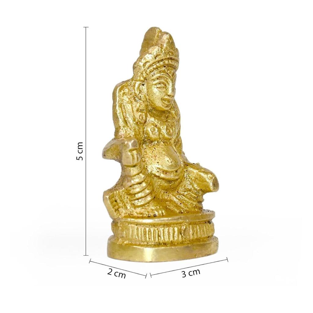 Lord Kuber Brass Statue for Home Temple | Product Dimensions - 2 X 3 X 5 Cm, Wedding