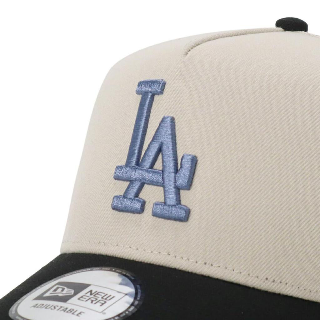 New Era MLB Mesh ONSPOTZ LA Free Trucker Cap with Black Side MLB Los Angeles Dodgers 9FORTYA-FRAME Cap, Exclusive, Stone/Black, Shipping, 9FORTY?