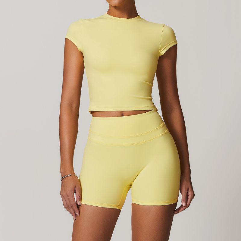 Guangzhou Zechuang Clothing Co., Ltd. Brushed Tight Back Yoga Suit Stretch High Waist Workout Clothes for Women Running