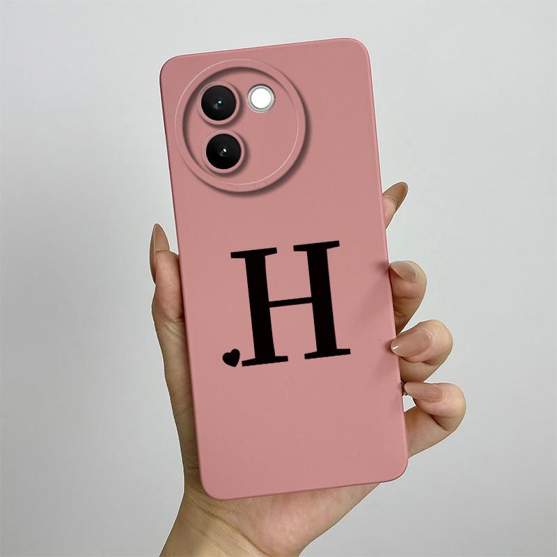 For Vivo V30e Case Vivo V30E 5G V2340 V2339 Phone Case Cute Initial Letters ShockProof Matte Silicone Soft Protective Back Cover