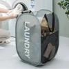 Durable Folding Simple Laundry Basket Largewashable Clothes Toy Storage Organizer Fashionmesh Breathable Bathroom Accessories