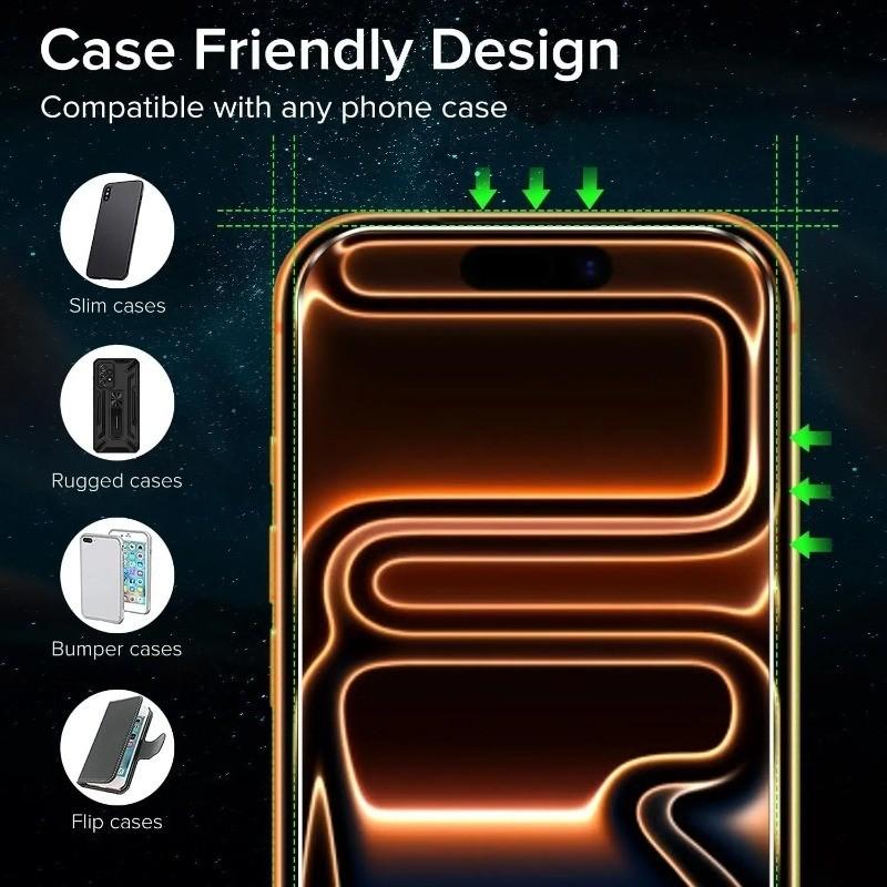 3Pcs Full Cover Tempered Glass For iPhone 17 Pro Max Air 16E 15 14 13 12 11 Pro Max 16 Plus Mini X XR XS Max 7 8 6s Plus Screen Protector Glass Film