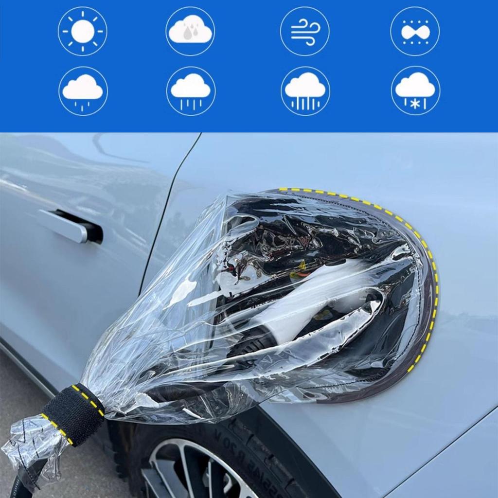 Newly Upgraded Electric Car Side Charging Port Rain Cover – Transparent Headstock Charger Port Cover, Waterproof Charging