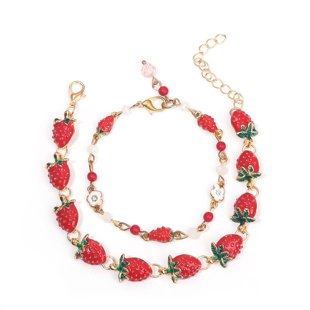 Creative Fruit Charm Bracelet With Metal Finish For Women And Men
