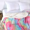 Soft Rainbow Plush Faux Fur Throws Bed Blankets Soft Cozy Warm Fluffy Comfortable Blankets