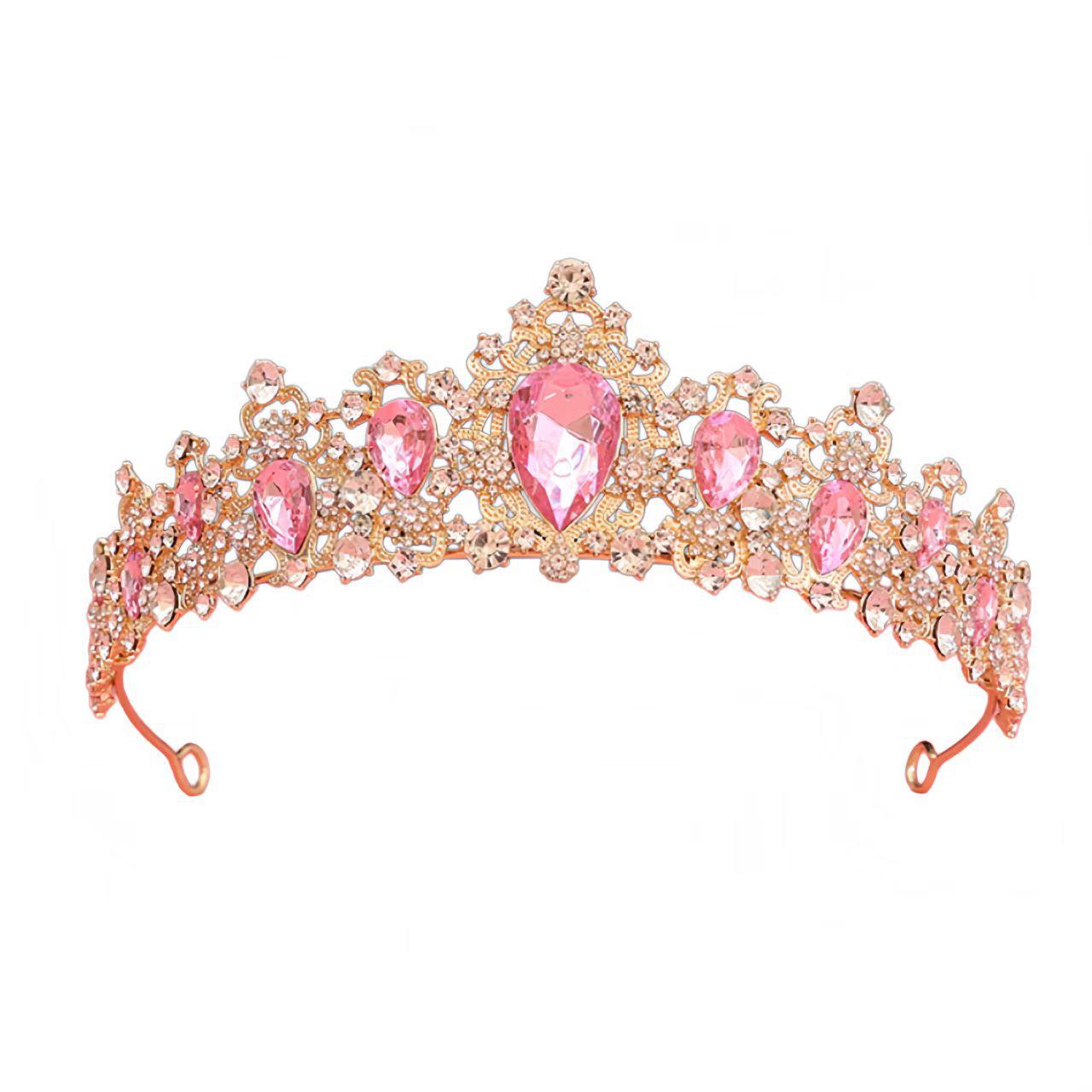Girls  Rhinestone Princess Crown Headband - Shiny Crystal Hair Accessory for Birthdays