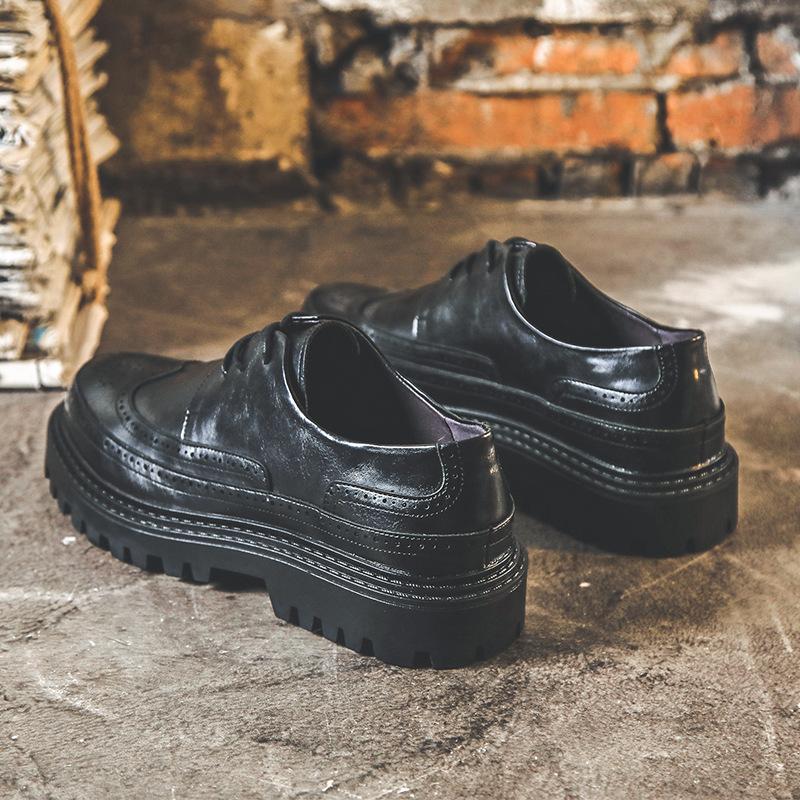 Leather Shoes Men'S Summer Breathable Tide Inner Height Increase Business Dress Casual British Brock Tide Shoes 21260-J