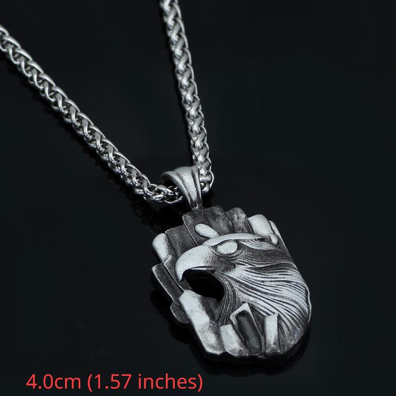 New Nordic Eagle Head Stainless Steel Pendant Necklace Punk Popular Necklace Retro Men's Jewelry Pendant Necklace