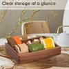 Wood Tea Bag Storage Tray Desktop Organiser with 5 Compartment Multipurpose Sugar Packet Storage Tray for Home Kitchen Office