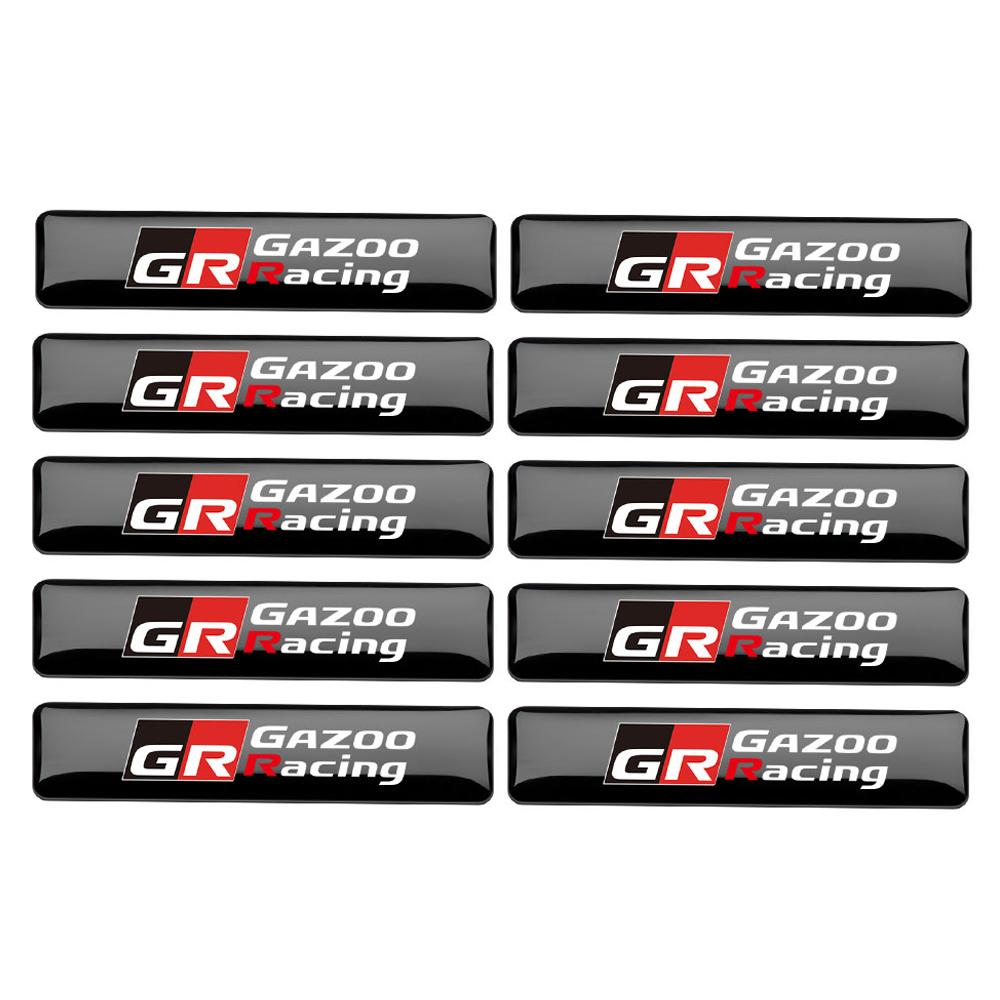 2/5/10PCS Car Interior Exterior Decoration Epoxy Sticker for Toyota GR GRZOO RACING Highlan Camry Yaris Rav4 Prado C-HR Avensis