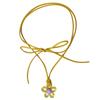 Unique Colorful Flower Clavicle Chain Elegant Floral Collar Necklace Tie Up Chain Acrylic Flower Choker Summer Beach