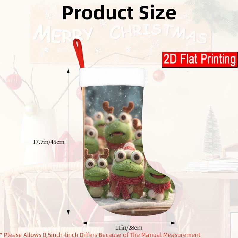Christmas Decoration Fireplace Hanging Stocking 1pc, Christmas Frog Halloween Devil Decorations Christmas Stocking Candy