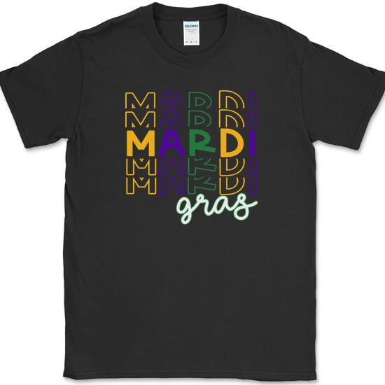 

Mardi Gras Stack T-Shirt Party Carnival Celebration Holiday Tee 2XL