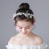 Girls' Fresh Floral Headband & Wrist Flower - Fairy Forest Style, Korean-Inspired Hair Accessories for Child's Performance or Vacation.