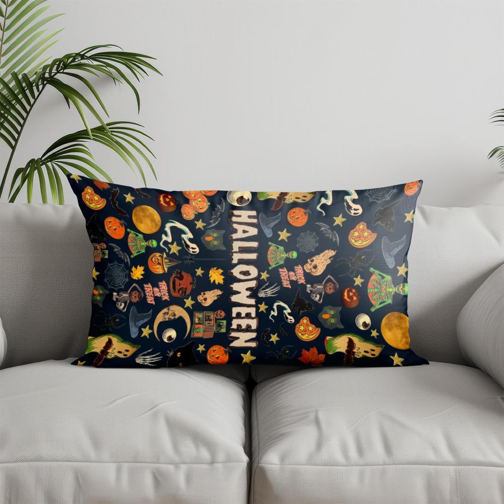 Home Decor Halloween-themed Fun Pillowcase Suitable For Sofa Bedroom Car Pillow Cover Cushion Rectangular Back Cushion